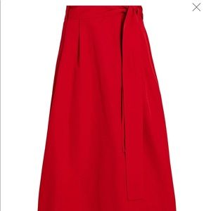 Staud belted midi skirt